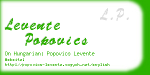 levente popovics business card